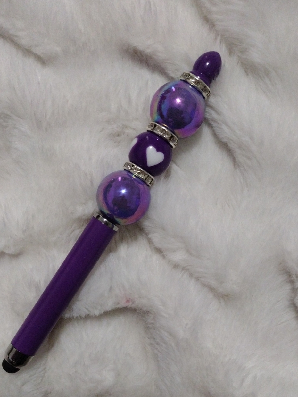 Purple Crystal Bubble Stylus & Pen
